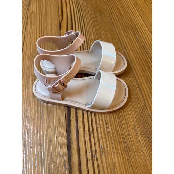 Mini Melissa light pink white double strap jelly toddler sandals SIZE 8 - Picture 3 of 5